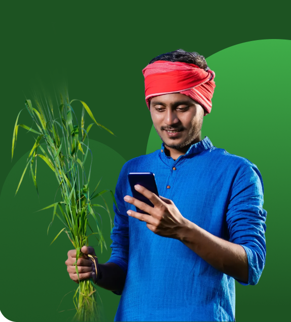 Farmer using smartphone